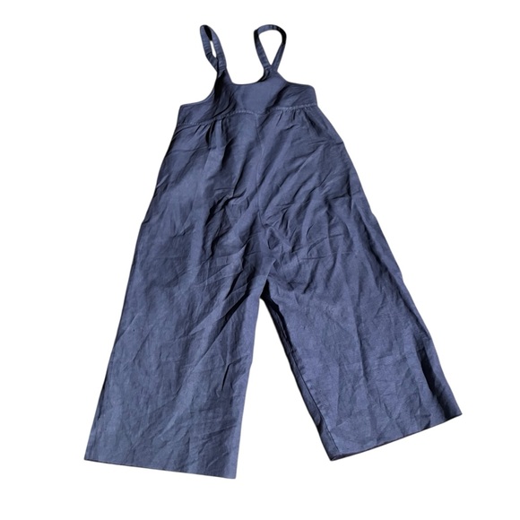 Gudrun Sjoden Denim Overalls Linen Blend Cropped Wide Leg Jumpsuit - Size S - Picture 2 of 6
